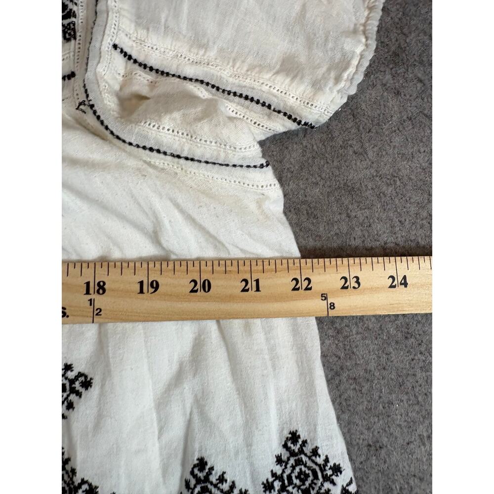 Denim & Supply Ralph Lauren Blouse Women XL White Embroidered Floral Square Neck - Picture 5 of 7